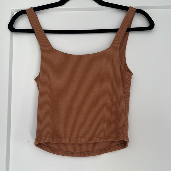 Going With You Light Brown Ribbed Square Neck Tank Top - Picture 7 of 7